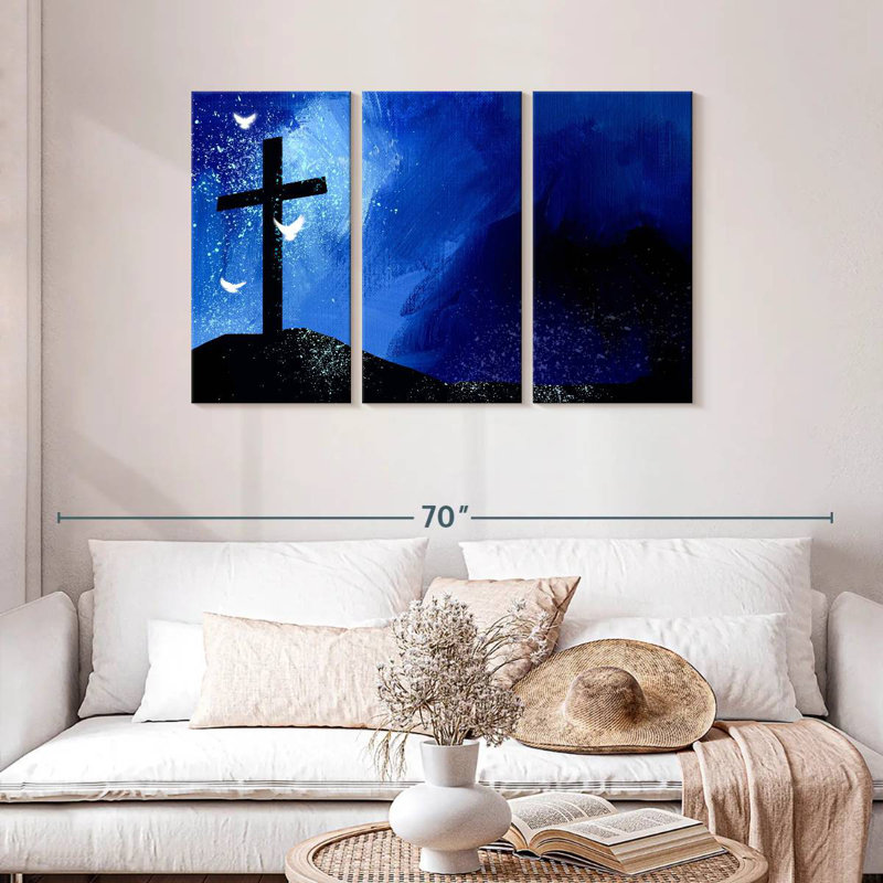 Adella Cross In The Blue Night, 28" H x 45" W