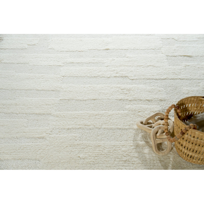 Cozi handloomed New Zealand Wool Ivory/Beige Area Rug, 10'X14'