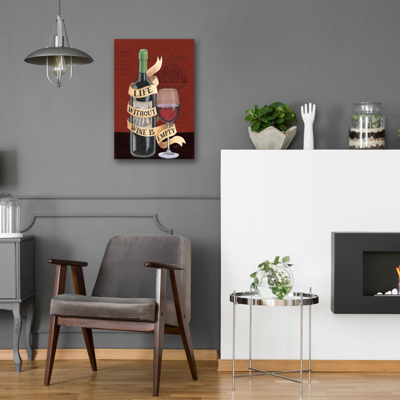 Art mural en verre épique «Wine Wisdom 2» par Mary Urban, H 24 po x l 16 po x P 0,2 po