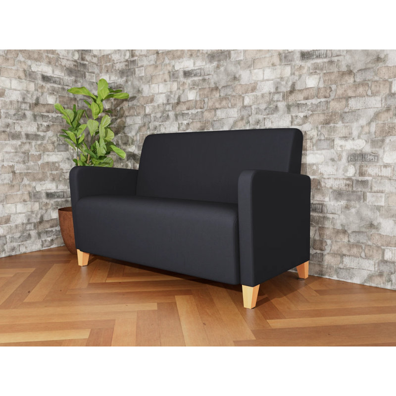 Causeuse de réception Ravenna, Noir Patriot Plus, Bois naturel