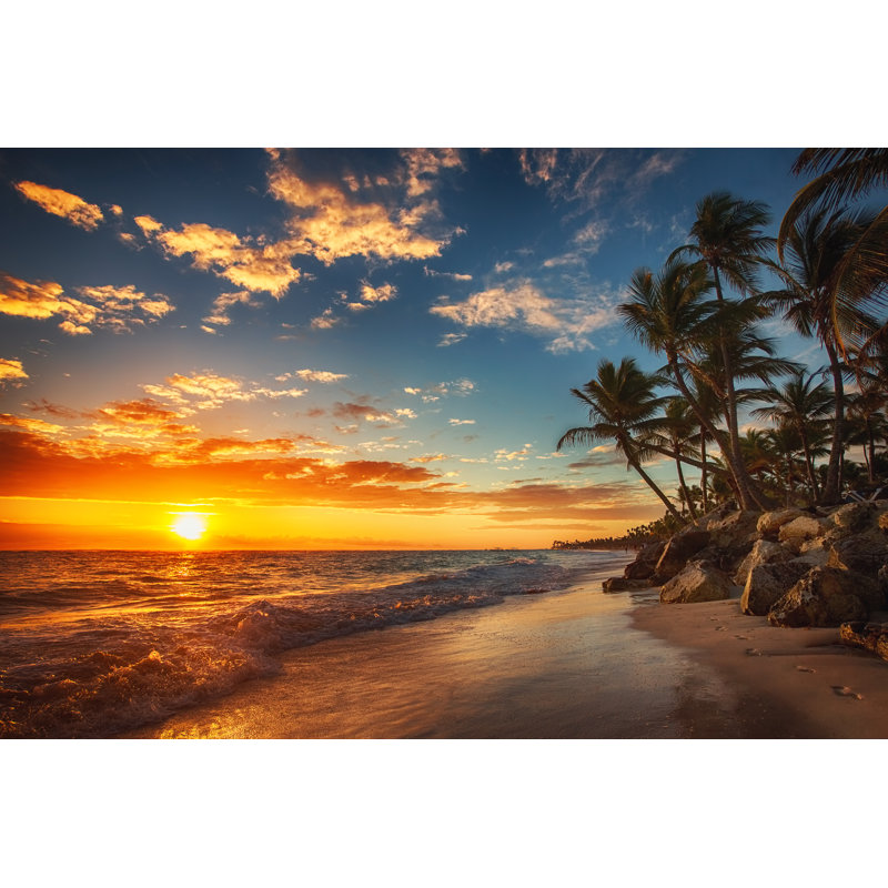 Sunrise Over The Beach - Wrapped Canvas Print, 20cm H x 30cm W x 3.8cm D