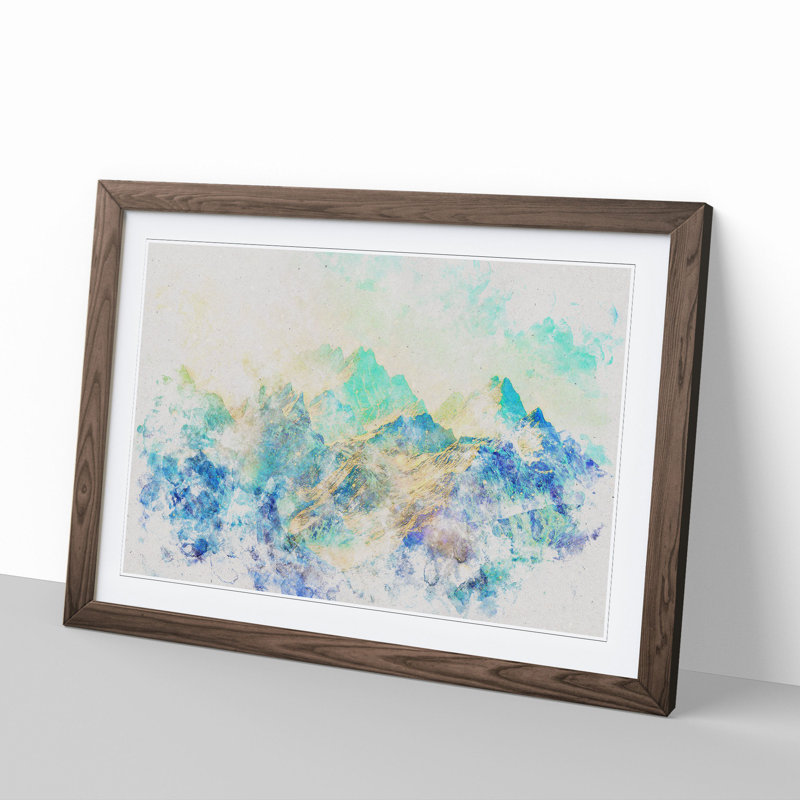 Mountain View Vol.1 - Picture Frame Painting, 27cm H x 36cm W x 2cm D, Walnut Framed