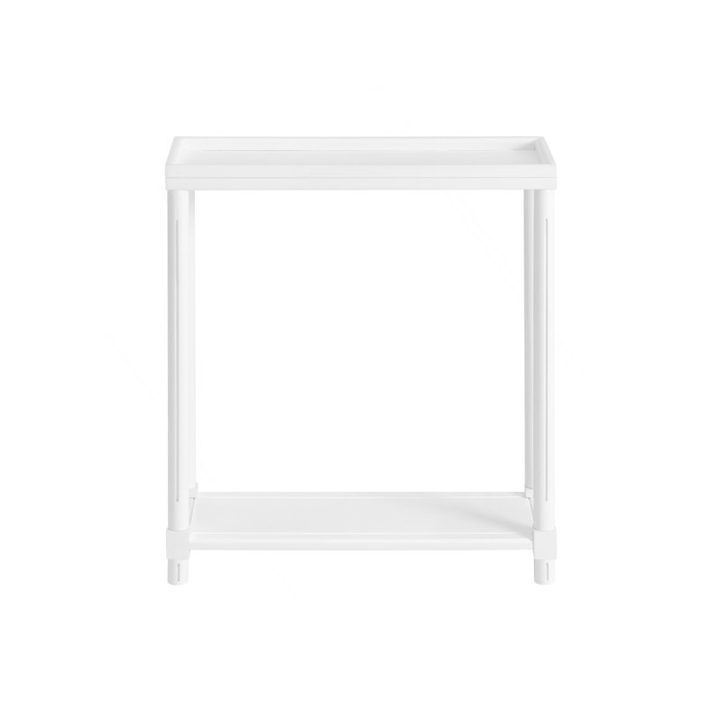 Tables de bout étroites avec tablette, blanc, White