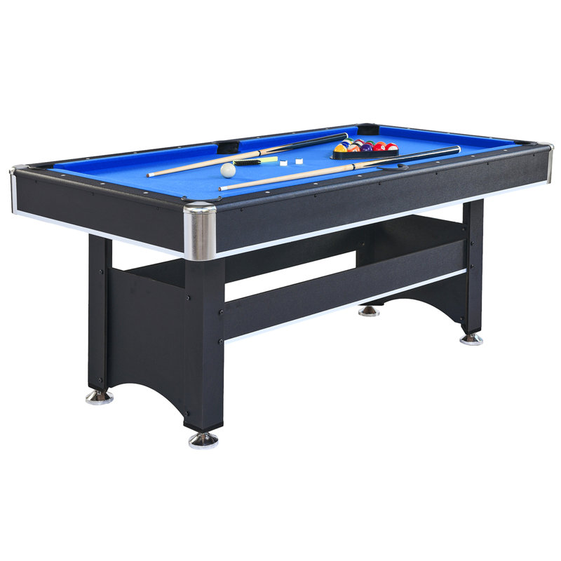 Table de billard 6 pieds avec plateau de tennis de table - noir avec feutre vert, Bleu