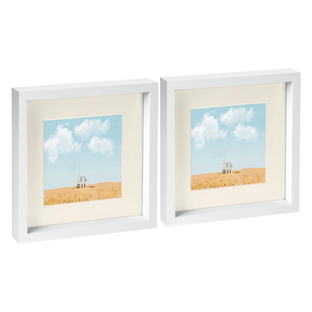 Nicola Spring - 10" x 10" White 3D Box Photo Frames