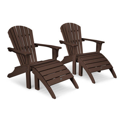 Ensemble Adirondack POLYWOOD Seashell avec repose-pieds