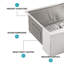 Lavabo de cuisine à tablier frontal avec station de travail Farmhouse