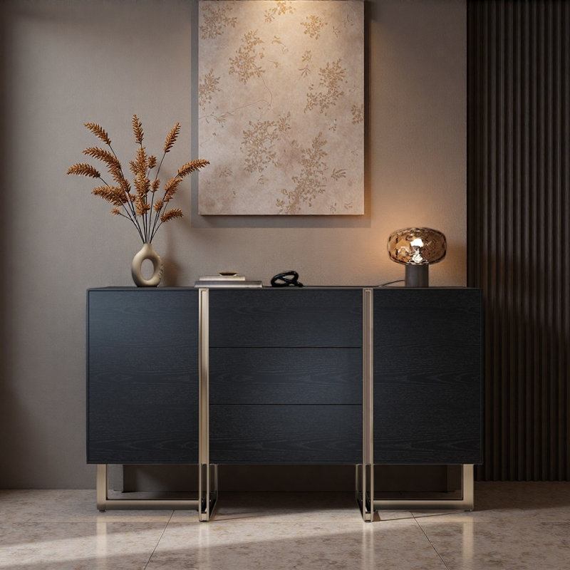 Buffet simple luxueux et léger de style italien, H 35,43 po x l 62,99 po x P 15,75 po