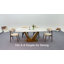 Randahl 71'' Modern Rectangular Dining Table for 6, Luxury Kitchen Table with Glossy Sintered Stone Top, Gold Stainless Steel Legs-1270493550-1240136941