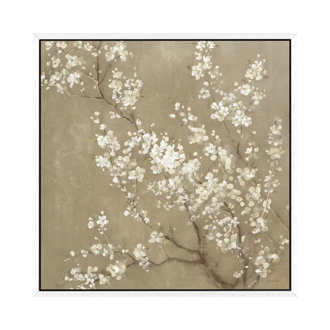 White Cherry Blossoms II von Danhui Nai - Floater Frame Gallery-Wrapped Canvas Giclée on Canvas