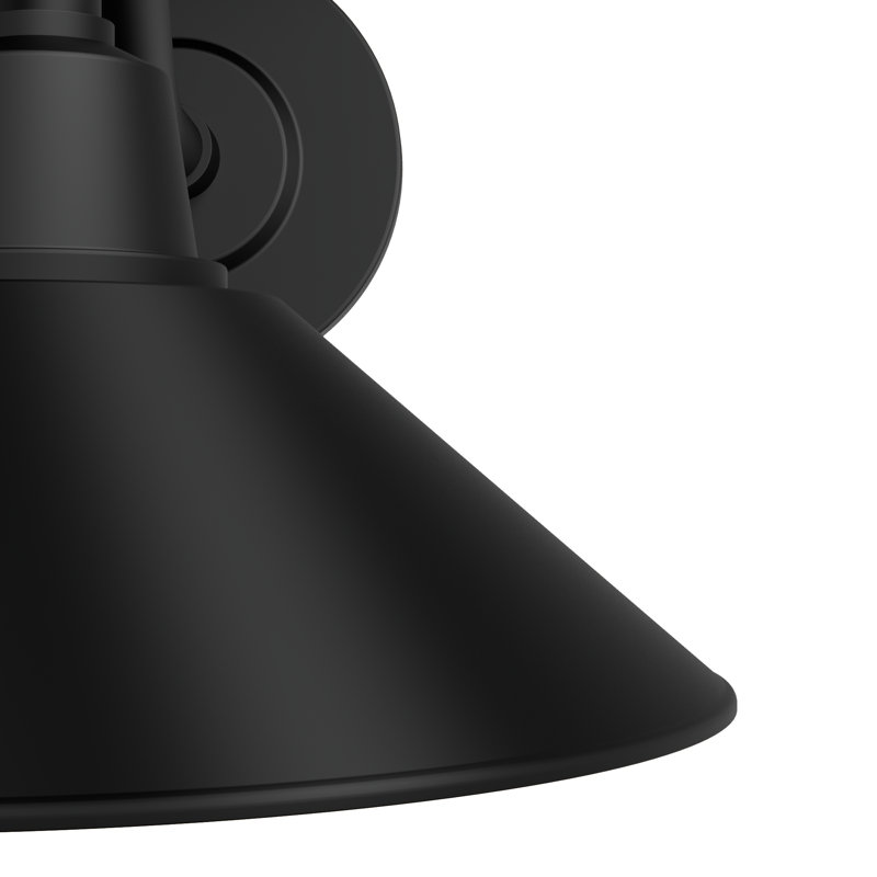 Matte Black Modern Metal Outdoor Wall Light