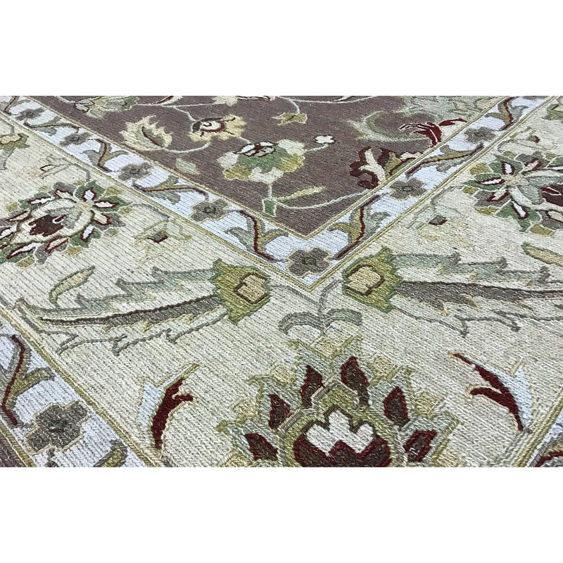 Tapis brun et doré de haute qualité noué à la main