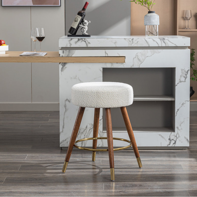 Tabouret à hauteur de comptoir rembourré Boucle, pivotant à 360 °