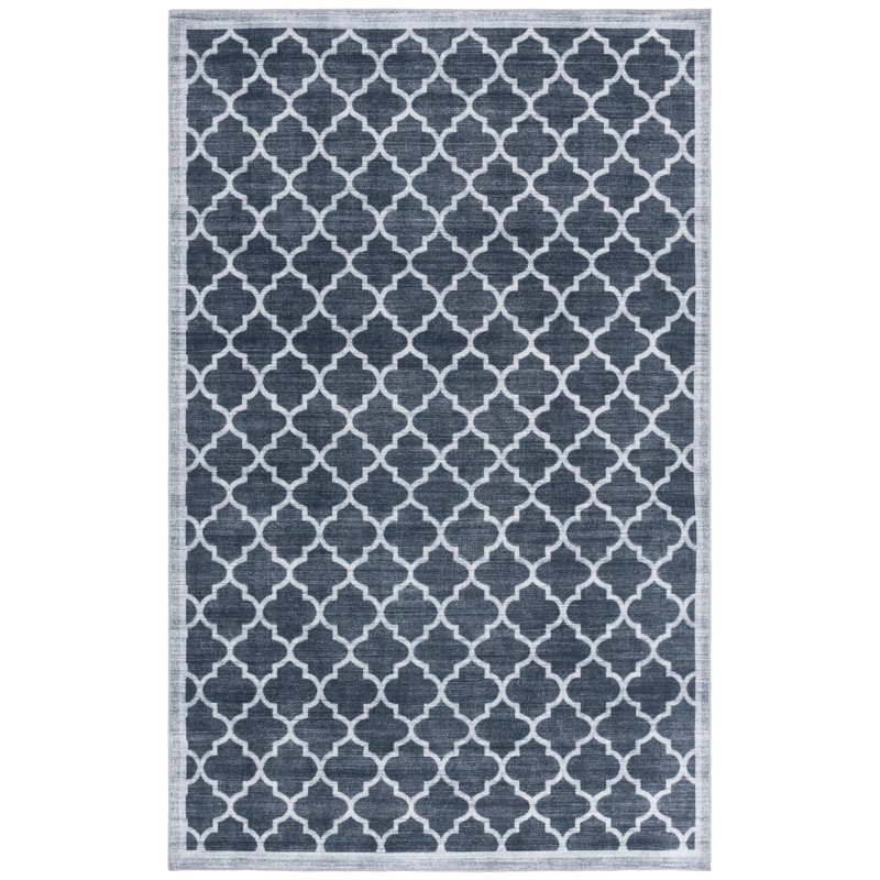 Tradell Machine Washable Performance Geometric Rug, Rectangle 4' x 6'