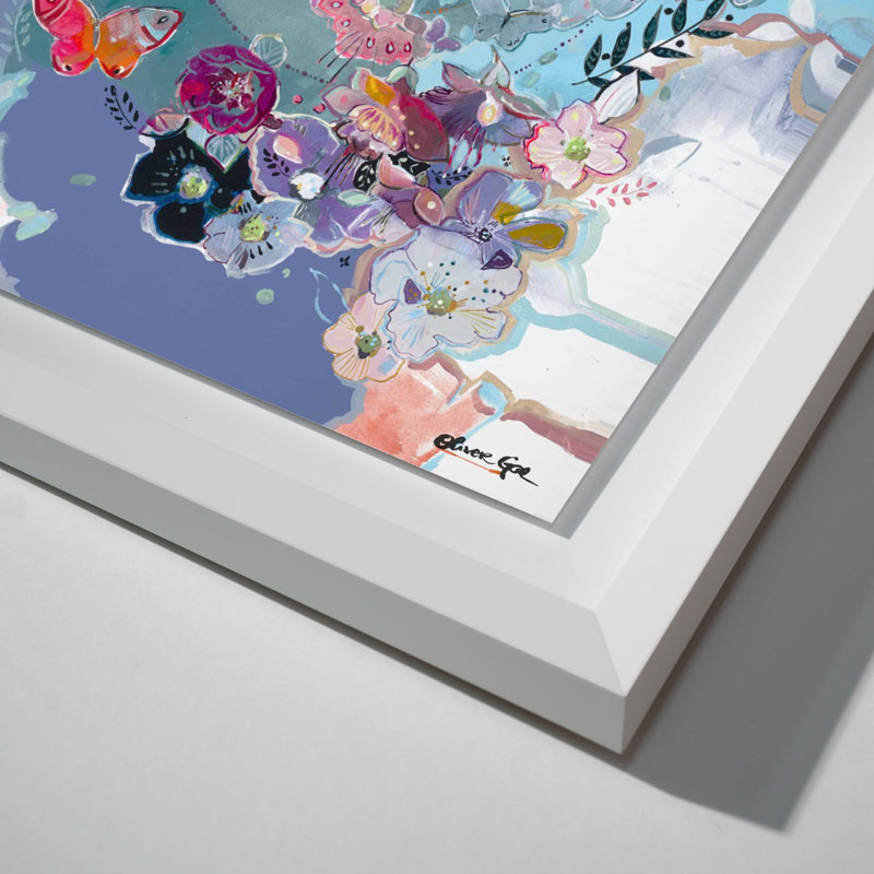Oliver Gal Michaela Nessim - Moon Dance Abstract - Luxury Shadowbox Framed Wall Art, 31.5" H x 25.5" W, White