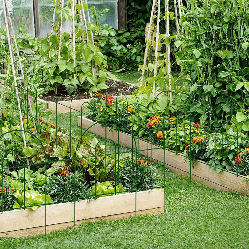 Clôture de jardin décorative 35 panneaux 35 po x 18 po x 50 pi, H 35,83 po x l 44,10 po x P 2,2 po, Vert