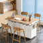 55.5" Fluted Kitchen Island with 2 Drop Leaf-1937552872