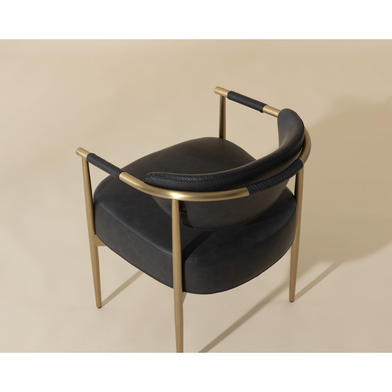 Fedoro Upholstered Arm Chair, Black