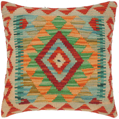 Housse et insert de coussin carré en laine tissé à la main