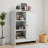 Bathroom Cabinet with 1 Cabinet, 3 Open Compartments and Adjustable Shelves