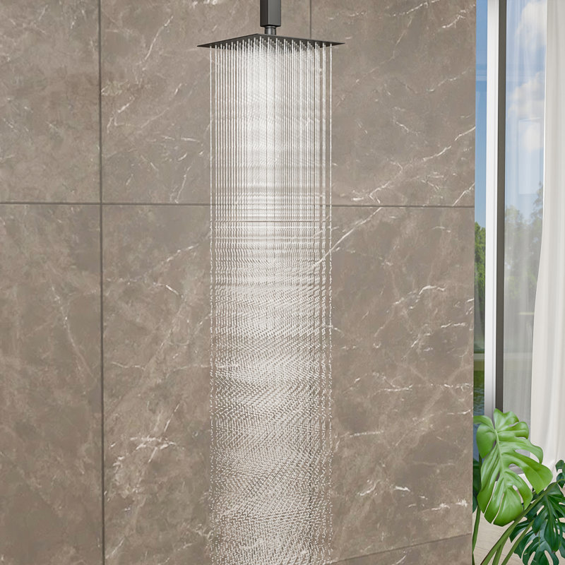Rain Fixed Shower Head 2.5 GPM GPM, Matte Black