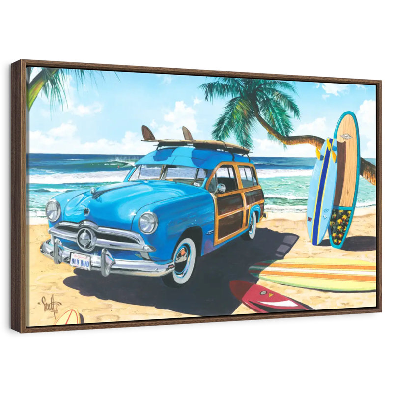 Amis tropicaux tropicaux, 13 po x 9 po, Cadre flottant noyer