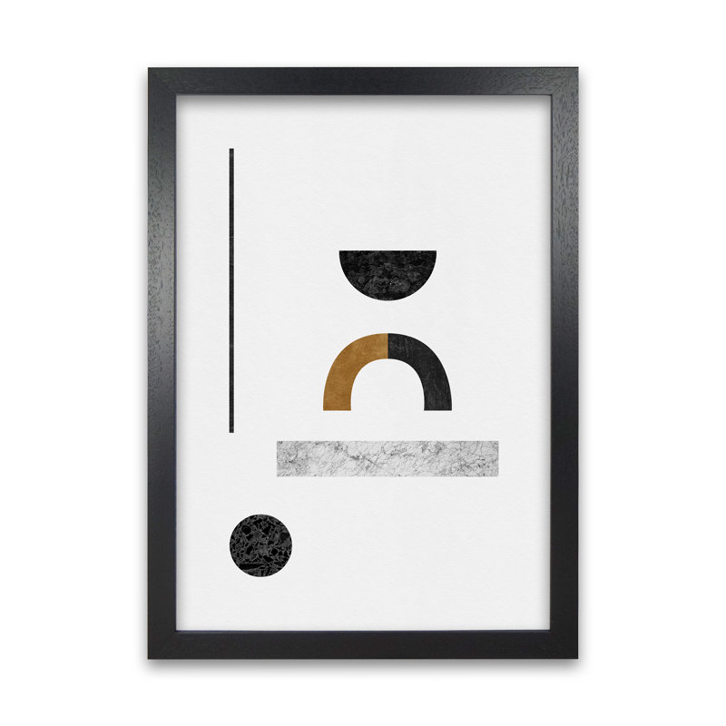 Orara Abstract Geometric III - Print, 87cm H x 62cm W x 2cm D, Black Framed