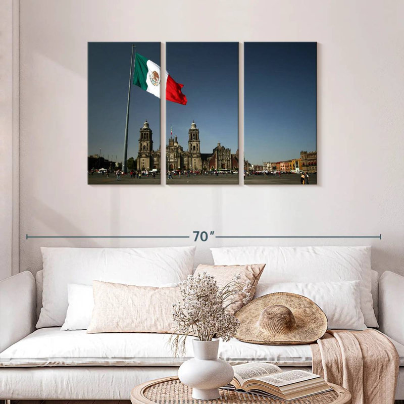 Drapeau mexicain Sirci à Zocalo, H 28 po x l 45 po