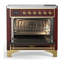 Cuisinière à induction 36 pouces avec 6 éléments à induction en bourgogne Majestic III Series (garniture laiton)-124828870-124828848