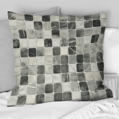 Coussin décoratif gris Mid-Century