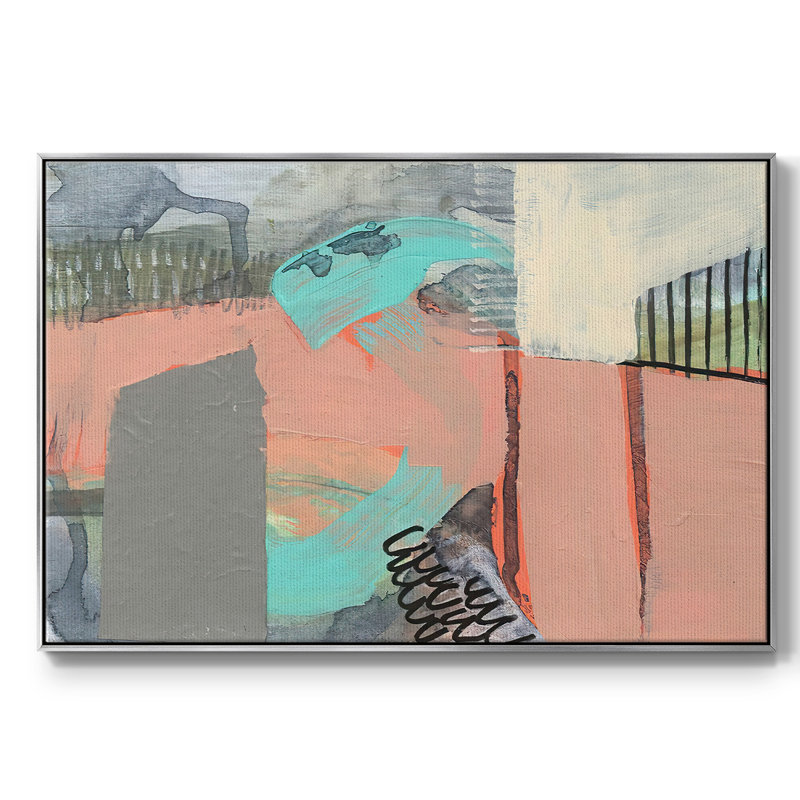 " Over, Under And Through Iv ", 25" H x 37" W x 2" D, Silver Framed