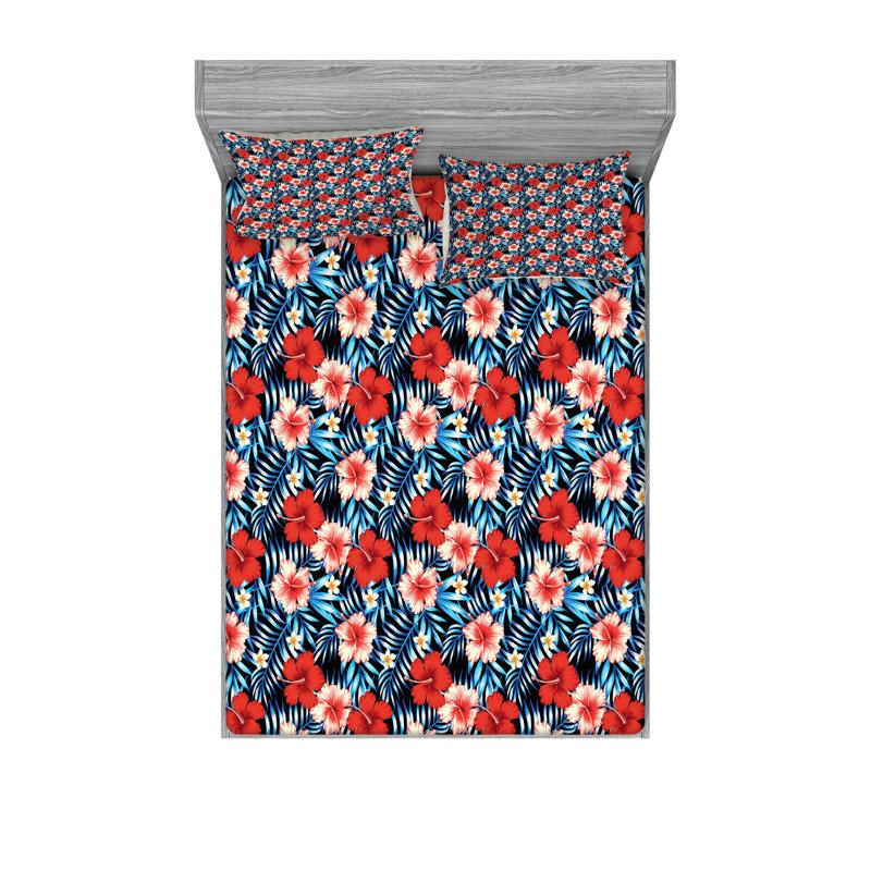 Multicolore drap-housse et coussin décoratif Ambesonne, Ensemble de draps pour grand lit + 5 pièces suppl