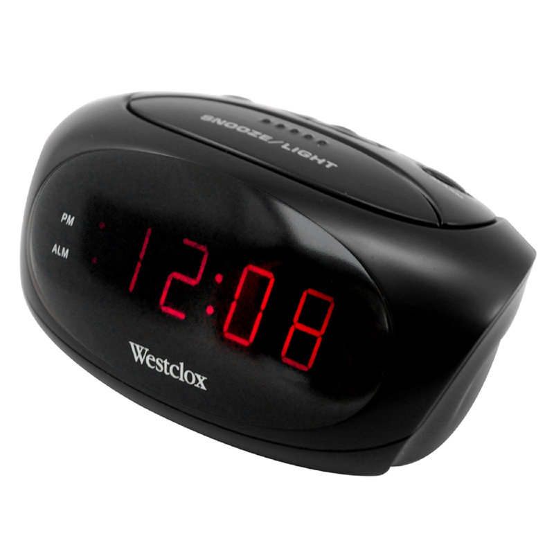 Modern & Contemporary Digital Tabletop Clock with Alarm, Black