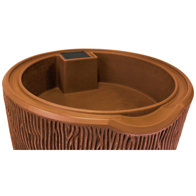 Good Ideas 90 Gallons Plastic Drainable Dual Overflow Planter Rain Barrel, Terra Cotta