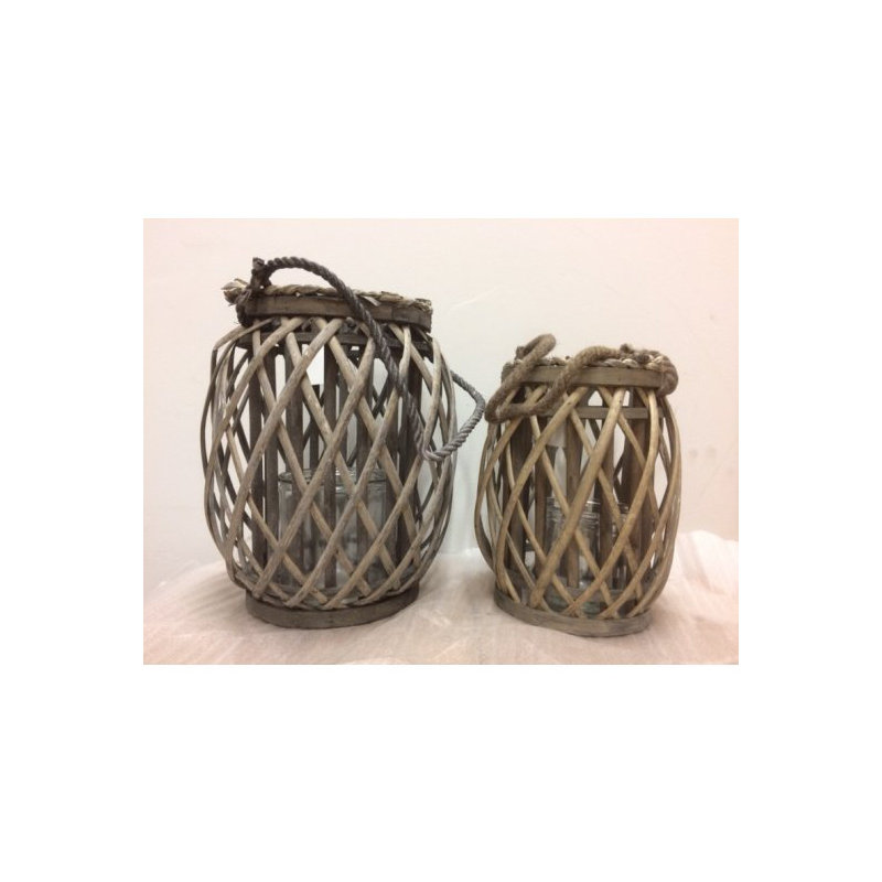 Ensemble de lanternes en bois 2 pièces