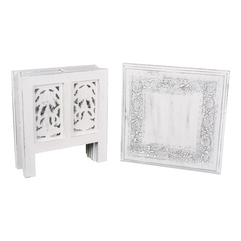 Abbey End Table, White, 39cm H x 38cm W x 38cm D
