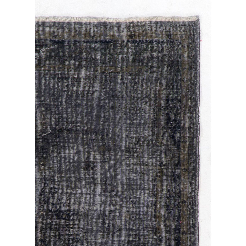 Tapis turc fait à la main 5,8 x 8,2 pi de couleur grise, tapis moderne en laine recyclé gris