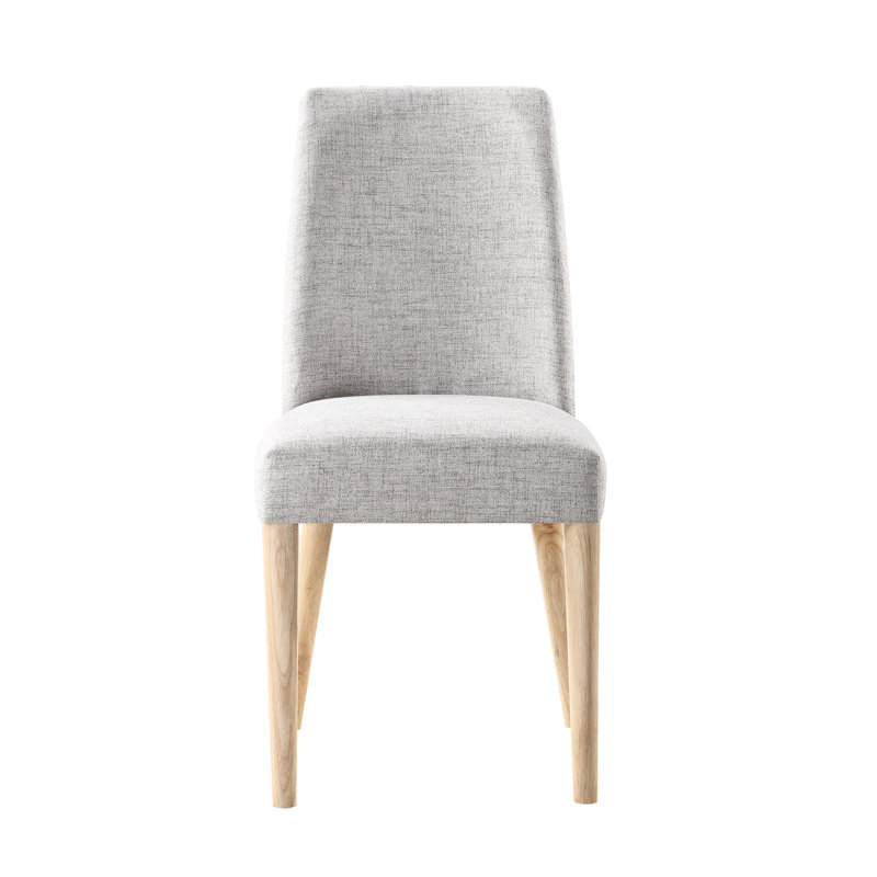 Chaise confortable avec assise en tissu gris et bois massif