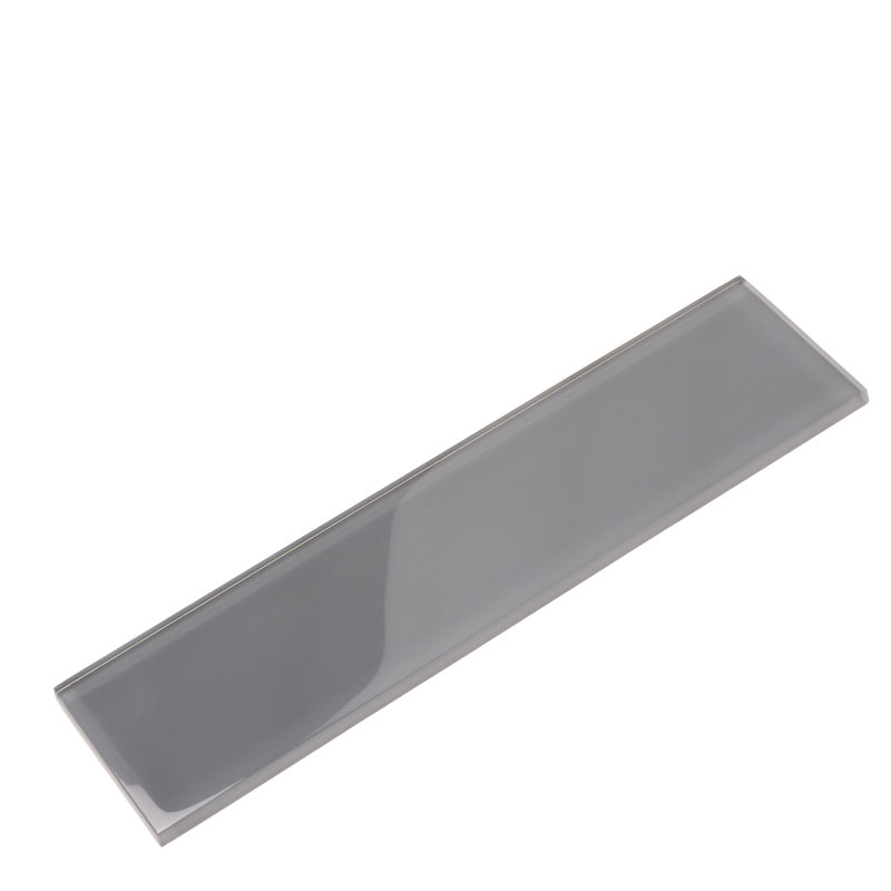 3" X 12" Glass Brick Look Subway Wall Tile, Dark Gray