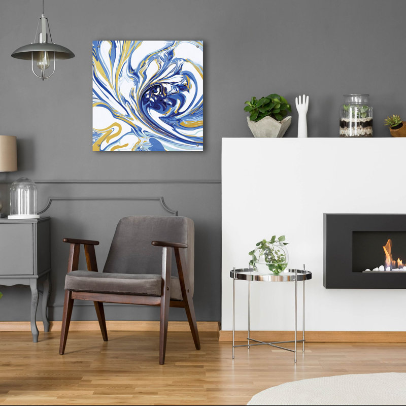 «Bleu psychédélique 1» par Danhui Nai, art mural en verre acrylique, H 24 po x l 24 po x P 0,2 po