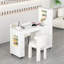 Professional Manicure Table Nail Desk with Dual Display Shelves, Locking Wheels, Wrist Cushion, and Built-in Dust Collector-109743589