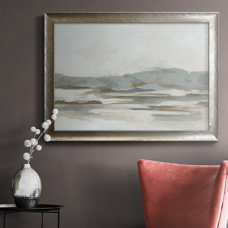 Neutral Coast II - peinture sur toile encadrée, L 20 po x H 16 po