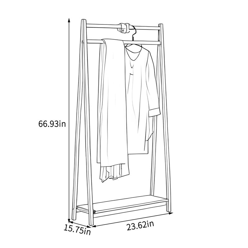 Portemanteau durable en bois de frêne