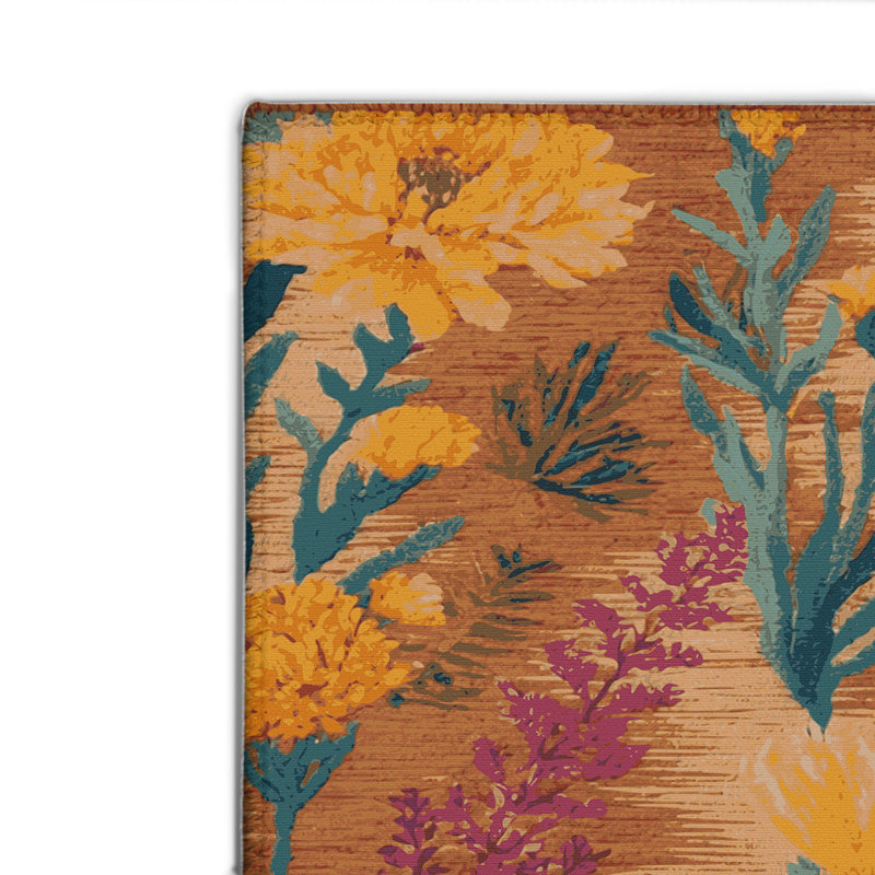 Tapis d'intérieur et d'extérieur brun Botanical, Rectangulaire 8 pi x 10 pi