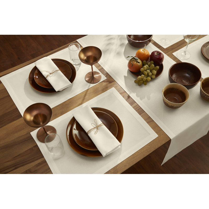 Dru - Cotton Linen Plain Placemats, Ivory