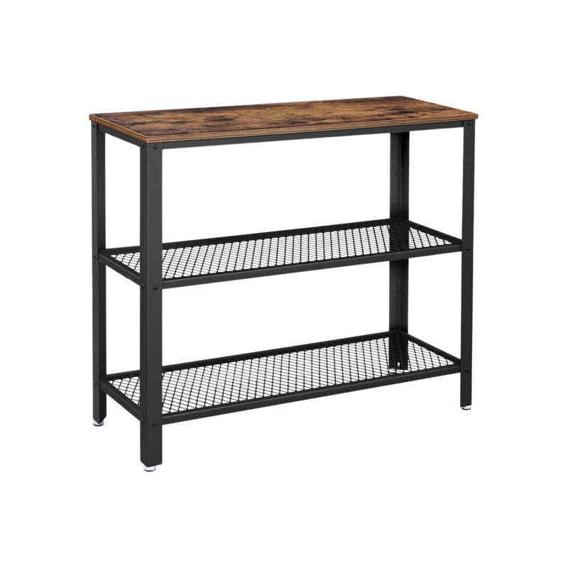 Angellea 101.5cm 3 Tier Console Table For Hallway Rustic Brown