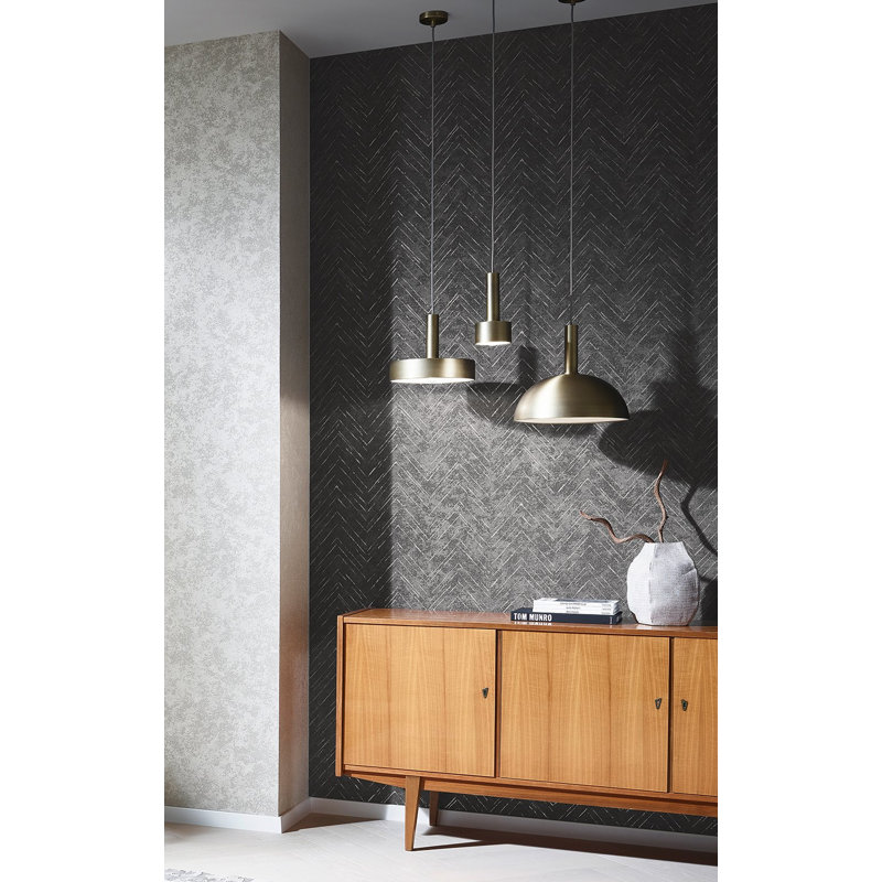Purity 33cm x 70cm Wallpaper Roll, Black