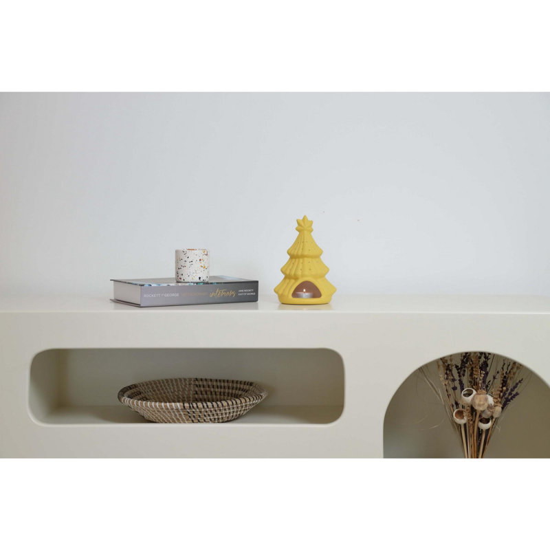 Elegant Yellow Ceramic Decorative Object, 5.5 x 4.9 x 7.5 Inches | 100% Ceramic Material | Perfect for Home Decor, Living Room Accents & Gifts | Unique Style to Brighten Any Space