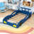 Wooden Twin Platform Bed With Safety Rails, Built-In Storage, Car-Shaped Design-384250379
