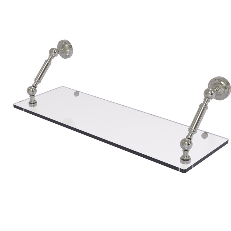 Tablette flottante Marchmont, Nickel satiné, H 7,3 po x l 24 po x P 8 po